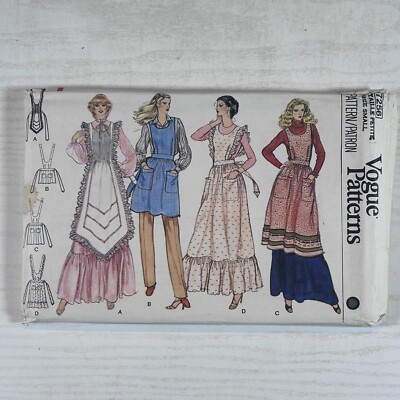 Vogue Schnittmuster 7526 Schürzen lang ausgefallen Plissee U/C FF SMALL