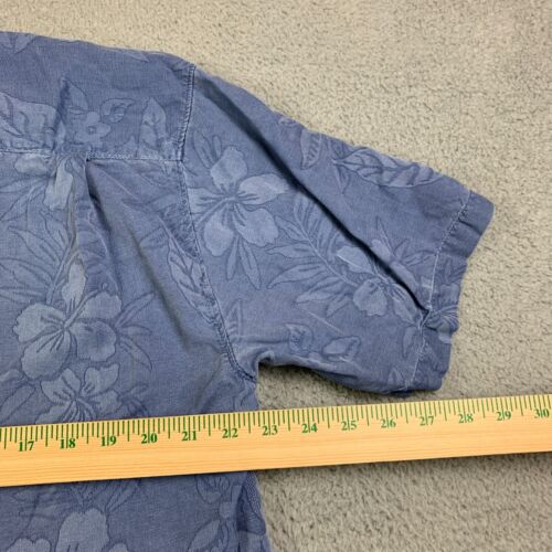 Tommy Bahama Seide Hawaiihemd Herren Large blau Blumenmuster Aloha - Bild 6 von 8