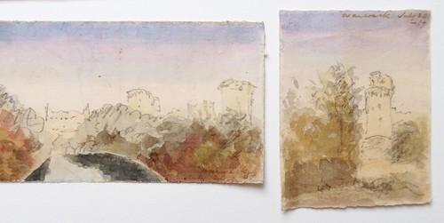 Richard Suter (1797–1883) 3 x pencil & watercolour Warwick Castle 1867 & 1871 - Picture 3 of 5