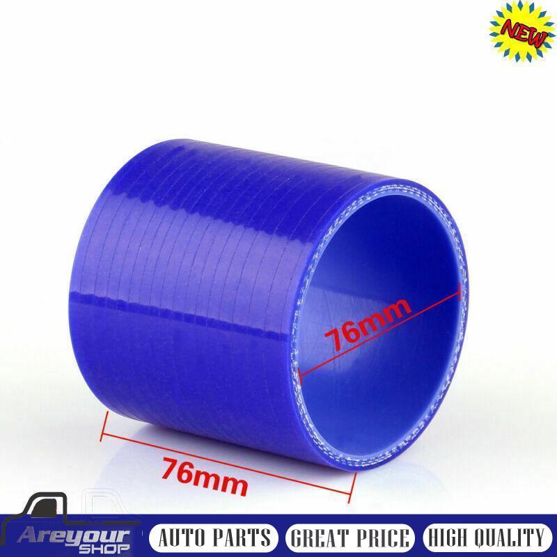 76mm Straight Silicone Hose Coupler for Intercooler Turbo in Blue