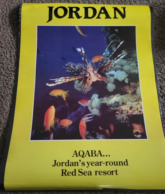 VINTAGE POSTER - JORDAN AQABA JORDAN'S YEAR ROUND  RED SEA RESORT