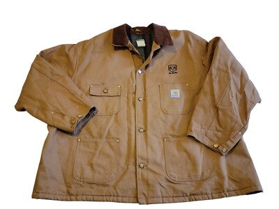 Dodge Ram Logo- Vintage Carhartt Brown Duck Blanket Lined Coat