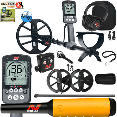 Minelab EQUINOX 800 Metal Detector with 6'' Coil, Lower Shaft, and Pro-Find 20
