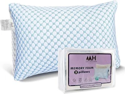 MH HOME Shredded Memory Foam Gel Pillow Orthopedic Cooling Pillow Neck Back Support Firm