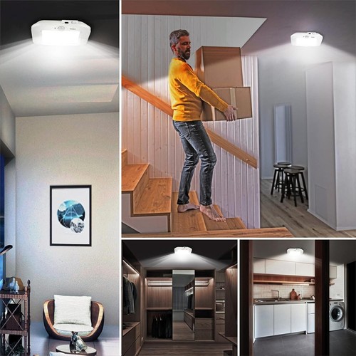 Rechargeable Motion Sensor Ceiling Light,No Wiring Battery Operated CeilingLight - Picture 2 of 8