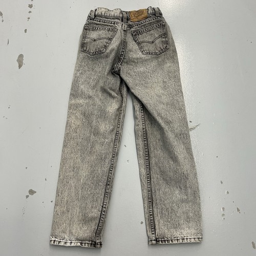 VTG 80s 90s Levis 506 Regular Jeans Orange Tab Stone Wash Black Denim Kids Sz 12 - Picture 10 of 13