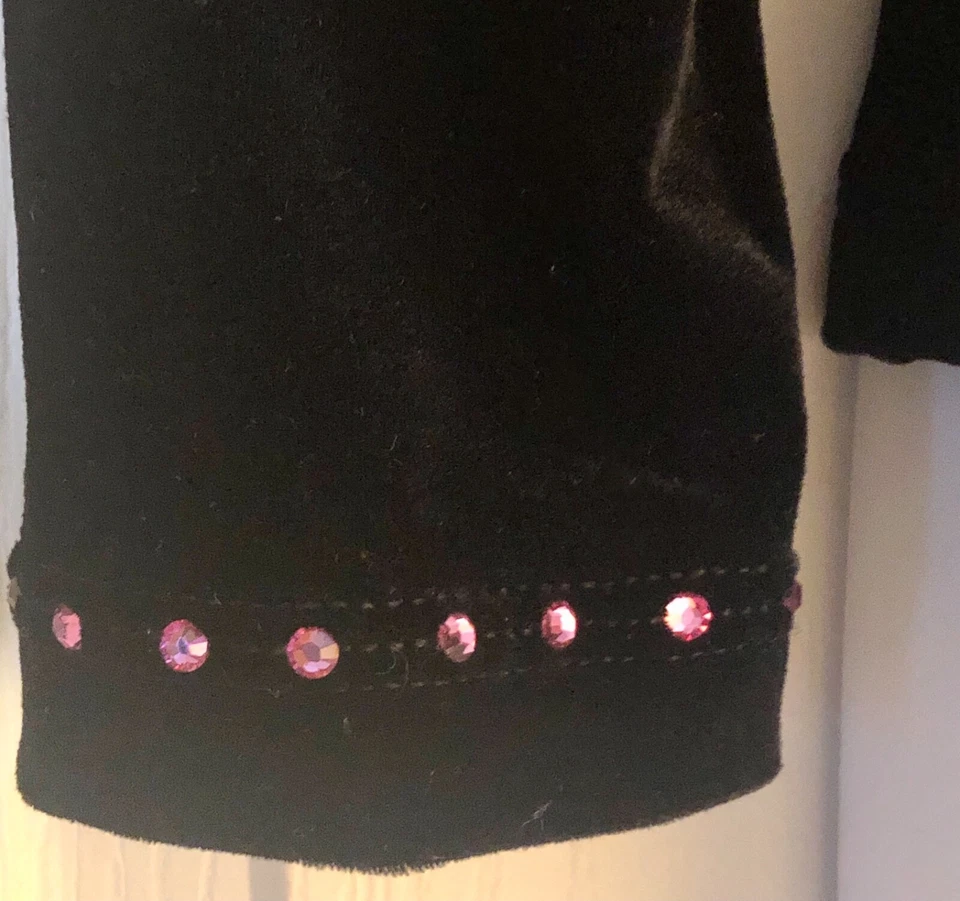 CHAQUETA DE CALENTAMIENTO GK NEGRA TERCIOPELO NIÑO PEQUEÑA JA SKATE GIMNASIA BAILE ALEGRE Talla CS Foto 3 de 4