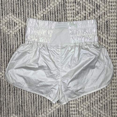 Free People FP Movement Way Home Iridescent High Shine Metallic Shorts Sz M - Picture 5 of 11