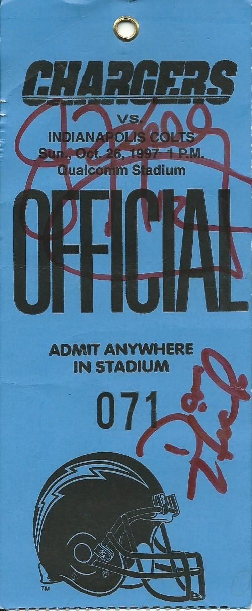 Jim Kelly Autographed Signed & Dan Hicks Official Nbc Sports NFL Game Staff Pass PSA/DNA COA 