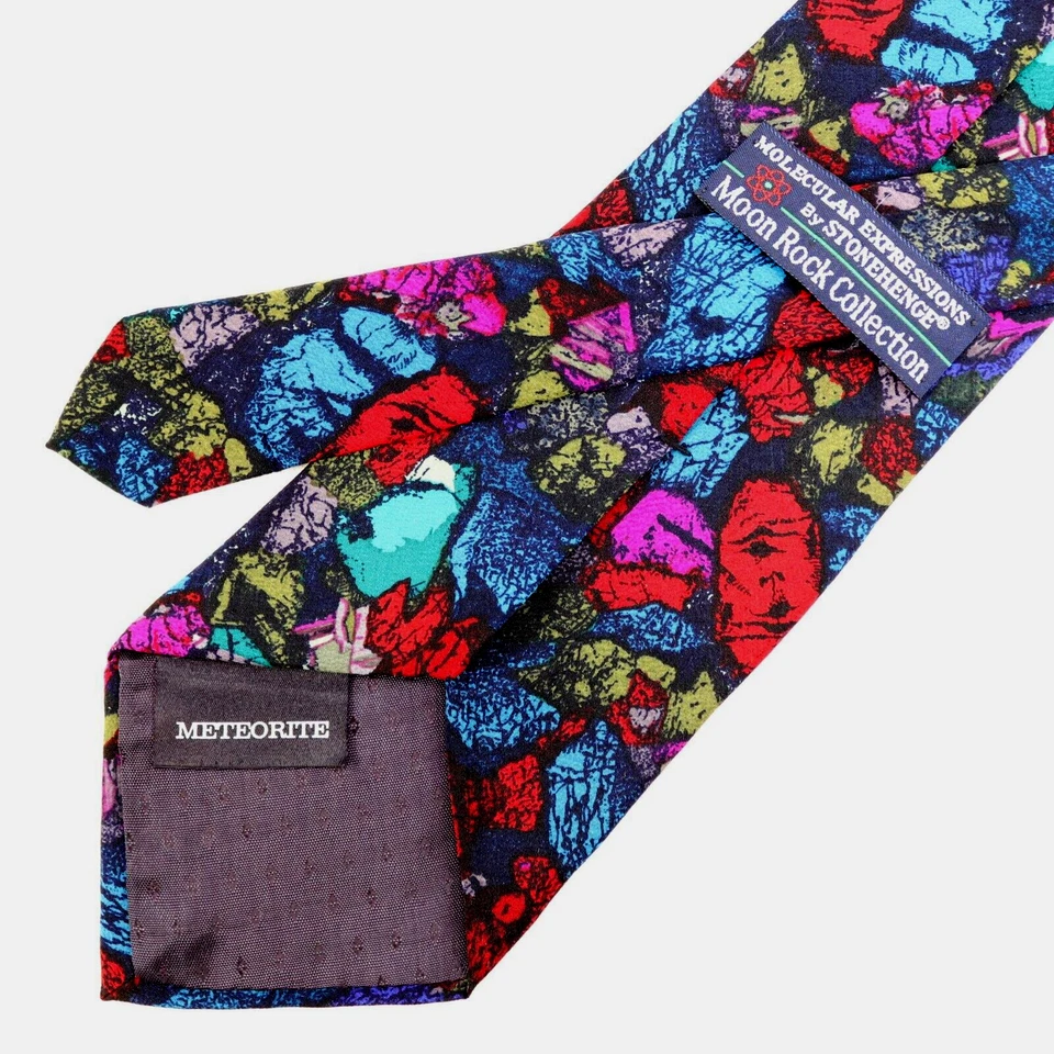 美国宇航局太空小行星陨石领带男式59英寸丝绸多色巨石阵月球岩石 — 第 4/4 张图片