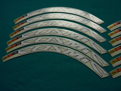 COSMIC SL -SLR - SLE WHITE & BLACK OUTLINE REPLACEMENT RIM DECAL SET FOR 2 RIMS
