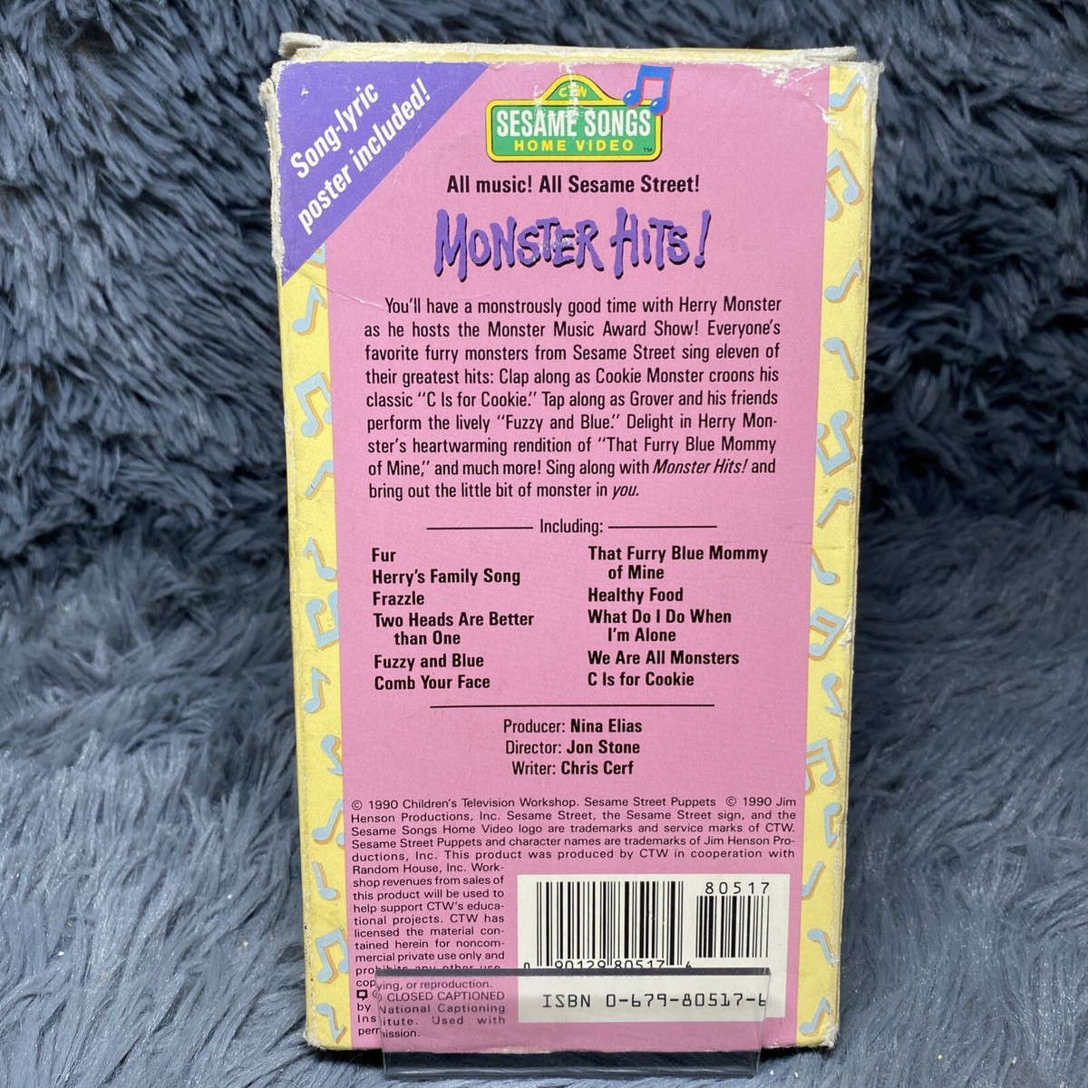 Sesame Street Monster Hits! VHS Tape 1990 Jim Henson Sing