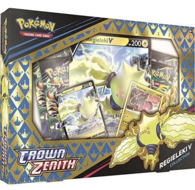 Crown Zenith Collection REGIELEKI  V 4 Booster  2 Foils+ Pokémon Cards Authentic