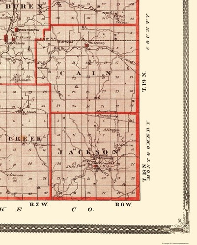 Mapa histórico del condado - Fountain County Indiana - Baskin 1876 - 23 x 28,71 - Imagen 3 de 20