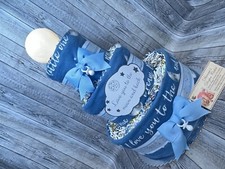 Baby Diaper Cake Love You to the Moon Shower Centerpiece Gift Glow