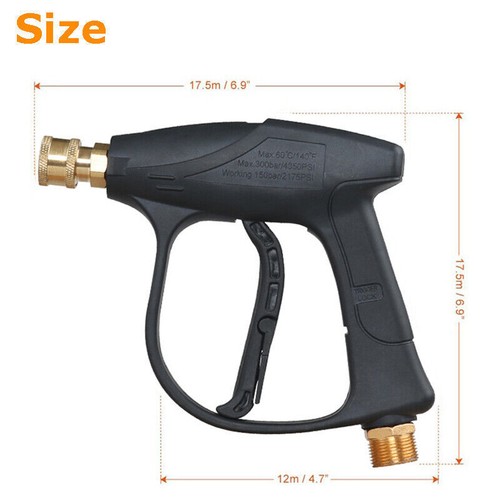 1/4" High Pressure Washer Gun 4000 PSI Car Wash Foam Spray Short Wand w/5 Nozzle - Picture 20 of 30