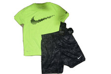 New Boy's Lime Green Nike 2 pc shorts set Size 6