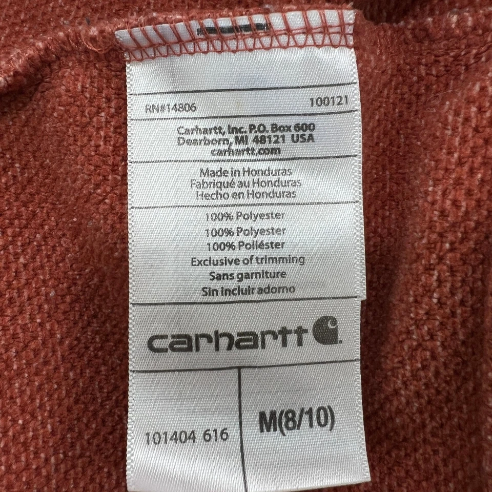 Carhartt Fleece Full Zip Kentwood Hoodie Soft Warm Activewear Copper Medium - Image 4 of 4