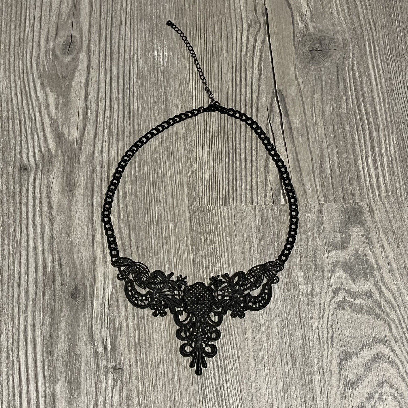 EXPRESS Gothic Style Black Metal Lace Pattern Sta… - image 4