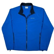 Columbia Jacket Softshell Full Zip Water Resistant Blue Hiking Men's Large