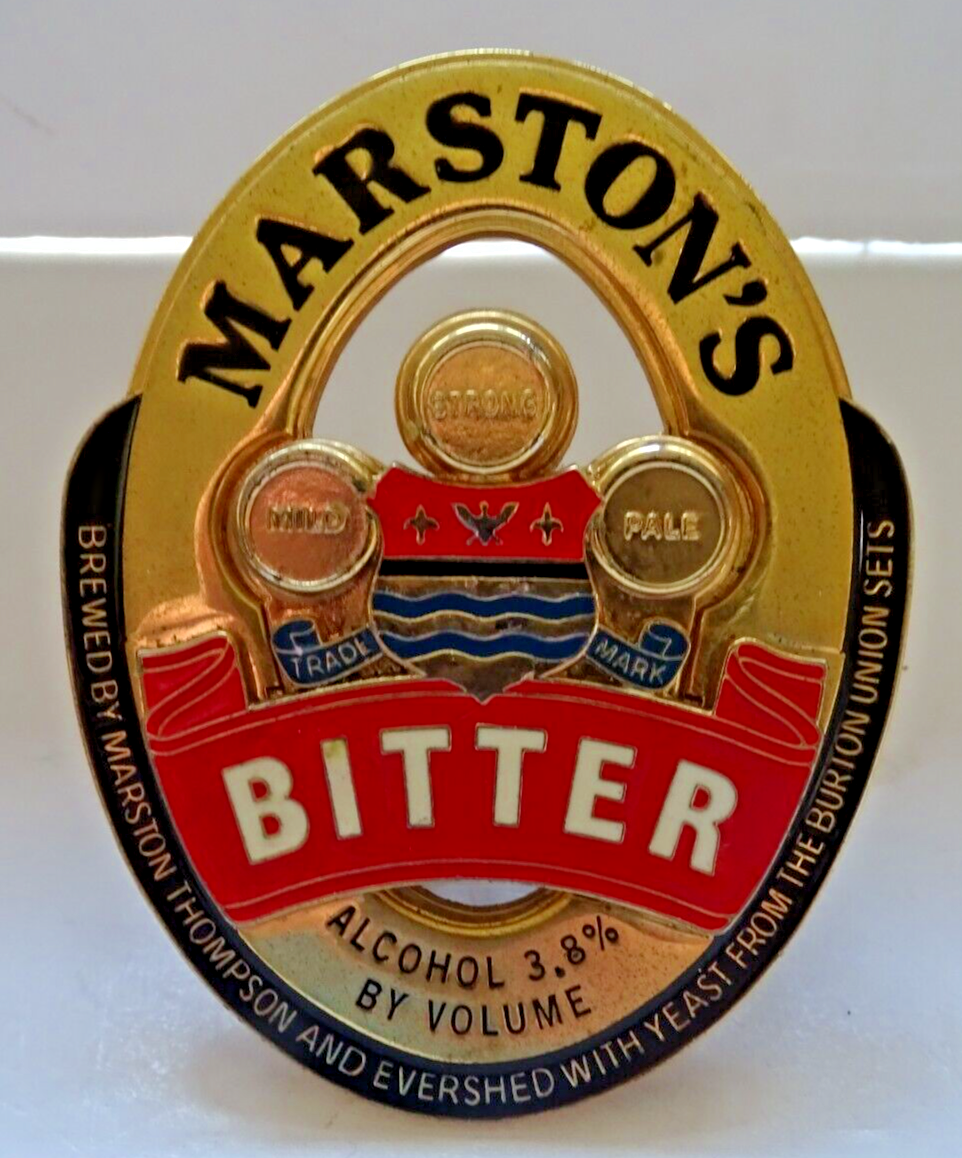 Marston's Bitter ビール ハンドポンプクリップ Marston's Bitter Metal Pump Clip - Man Cave | eBay UK