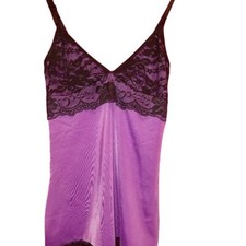 Elegant Moments Lingerie Purple/Black Babydoll 4341
