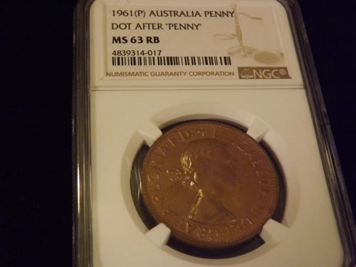1961  P     Penny   Australia      NGC  MS 63 RB