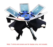 5 Color 5 Station Double Wheel Rotating Stand Screen Printing Press Floor Type