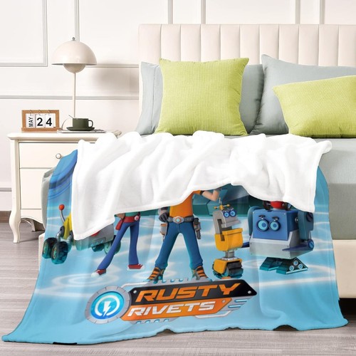 Rusty Rivets Blanket Soft Flannel Warmed Throw for Sofa Bed Kids ...