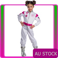 Girls Barbie White Astronaut Costume Kids Book Week Child Cosplay Party Jumpsuit