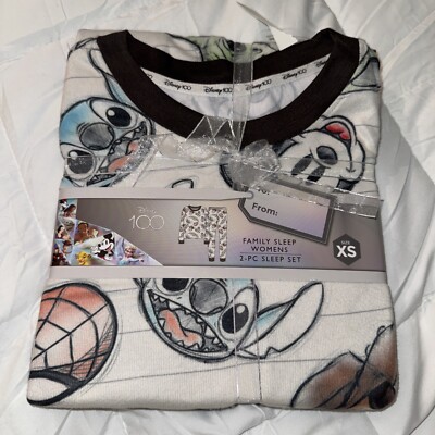 Disney 100 Women's Size XS Character Mash Up 2pc Matching Family Pajama Set NEW