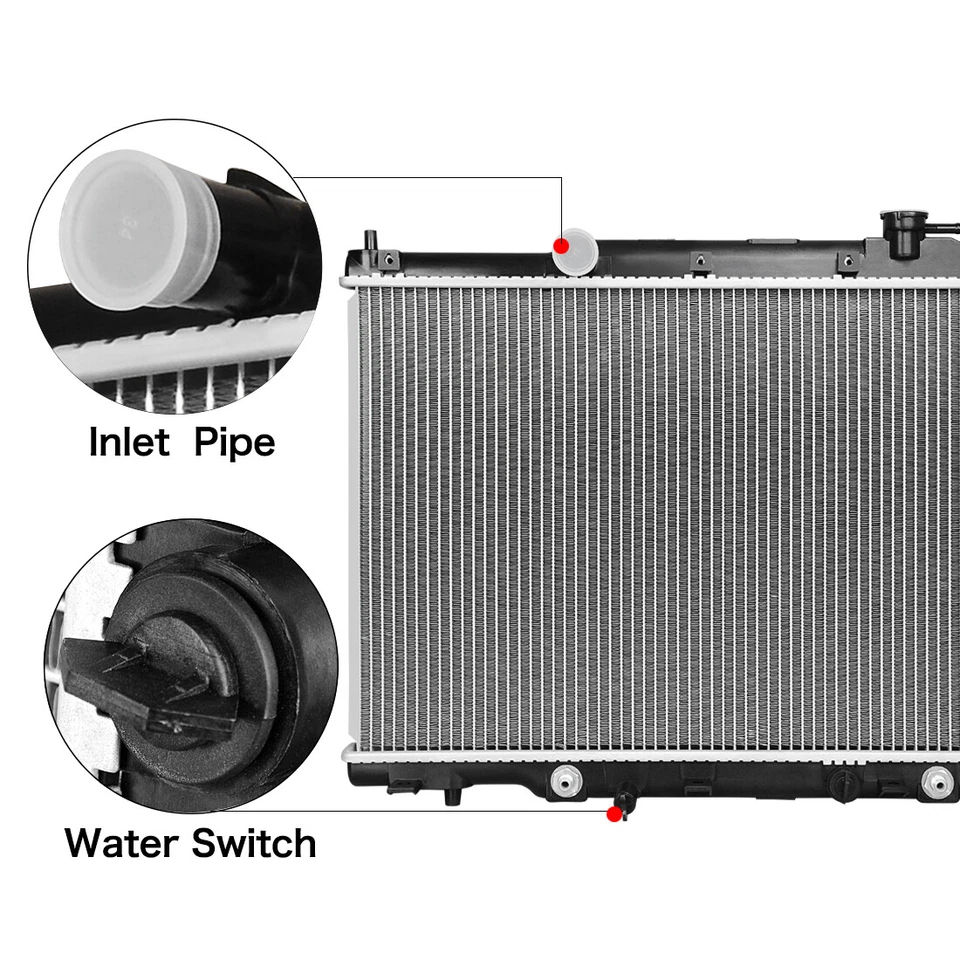 Radiator + AC Condenser for 2002 2003 2004 2005 2006 Honda CR-V CRV Element 2.4L - Imagem 3 de 4
