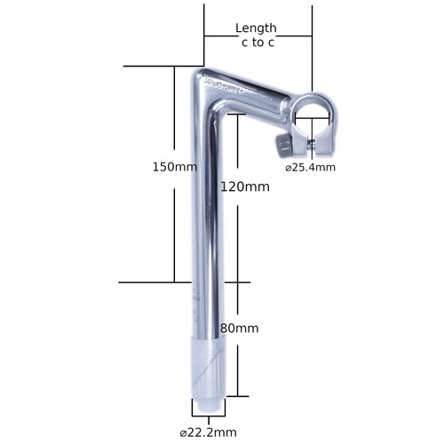 Nitto Technomic NTC225 Silver 22.2mm Long Quill Stem 25.4mm Clamp Pick Your Size - Picture 2 of 15