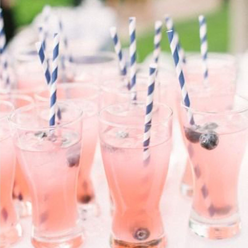 Paper Straws - Navy Blue and White - Stripe Chevron Polka Dot - 7.75 Inches - 10 - Picture 5 of 9