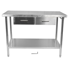Mesa de preparación de acero inoxidable plateada para el hogar cocina restaurante garaje almacén