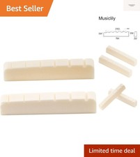 43mm Slotted Guitar Bone String Nut Flat Bottom for 6 String Fender Strat Tel...