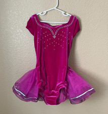 Weissman Dance Costume Girl's Size MC or 10-12 Velvet Cap Sleeve Leotard 14907