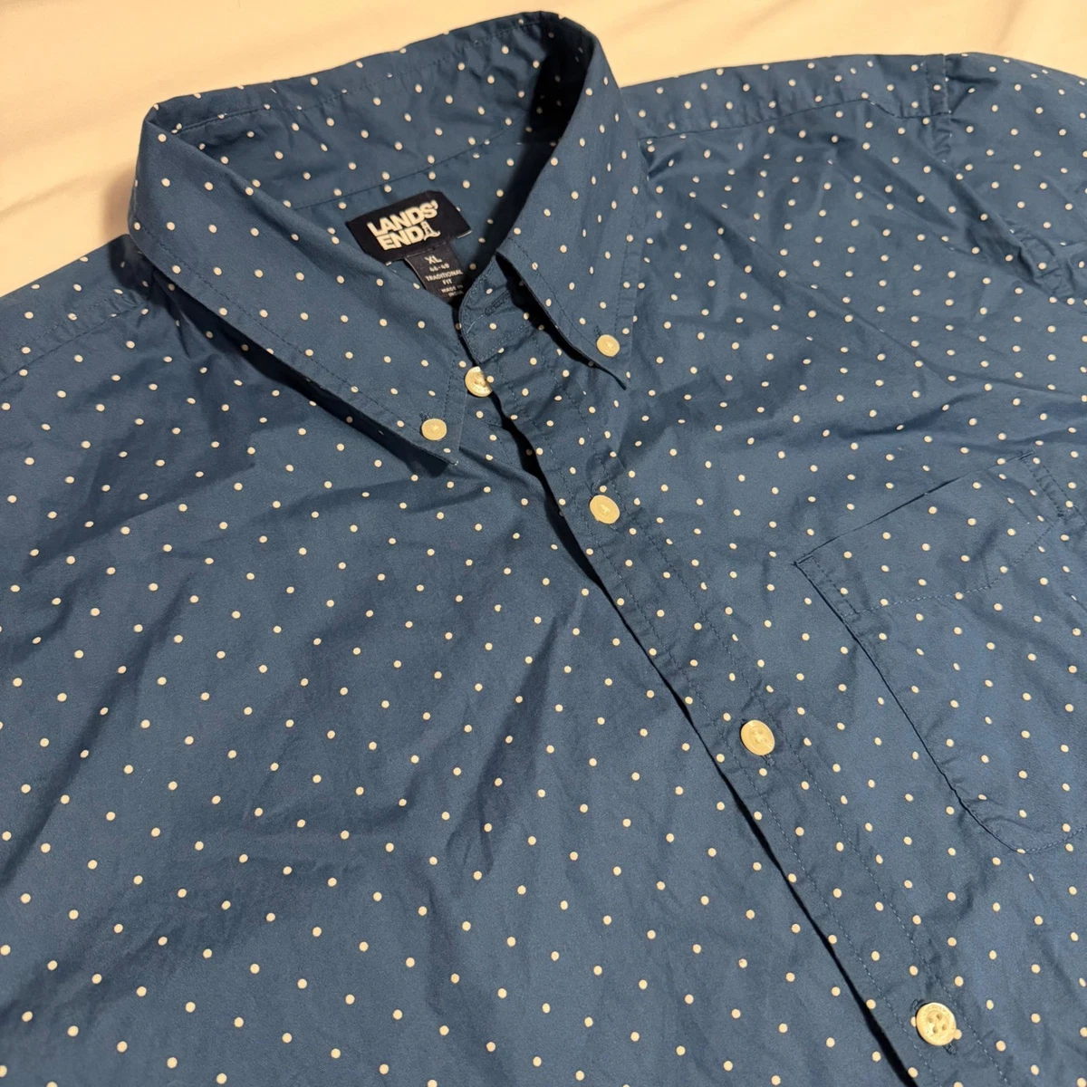 Polka Dot Short Sleeve Classic Casual Button-Down Shirts for Men