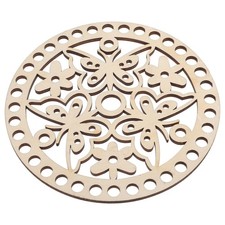 2 Pcs Bag Woven Base Basket Crochet Bottom Wooden Bottoms for Knitting