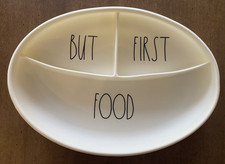 Rae Dunn Baby "BUT FIRST FOOD" Silicone Dish, BPA  PVC free, dishwasher safe