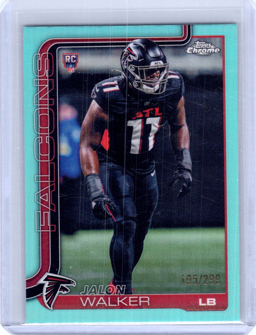 2025 Topps Chrome #354 Jalon Walker Teal Refractor #/299