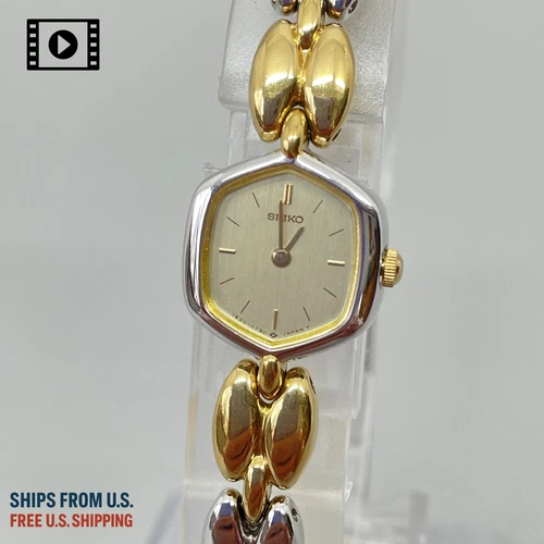 Seiko Tisse 1E20-5460 Vintage 1985 [US Stock]  Gold Qz Women’s Watch JAPAN *MINT