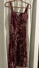 Nine West Floral Ruched Bodycon Scoop Neck Knit Pullover Dress S