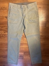 Weatherproof Men's 36x32 Olive Green Cotton Stretch Chinos Zipper/vlcro Pockets