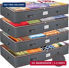 Under Bed Storage Bins - 90L Pack Of 4 Under The Bed Storage Containers For Clot