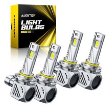 AUXITO 9005 + 9006 Combo 4 LED Headlight Kit Bulbs High Low Beam White 96000LM