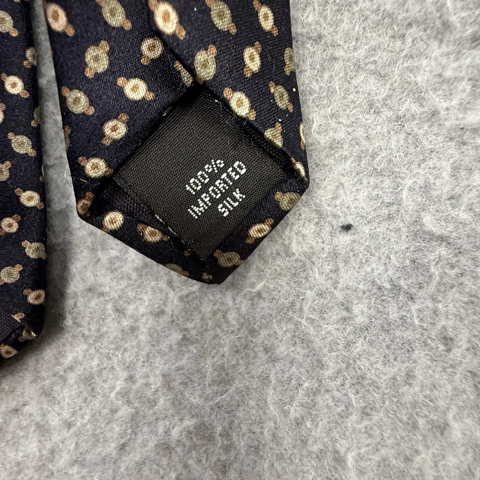 Corbata Savile Row 100 % seda importada estampado azul marino Foto 4 de 4