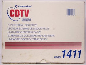 CCOMMODORE AMIGA CDTV CD-1411 FLOPPY DISK DRIVE ORIGINAL BLACK BOXED LV4 91222