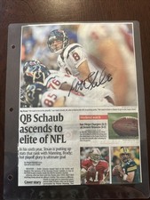 Matt Schaub Autographed Newspaper Article. Texans