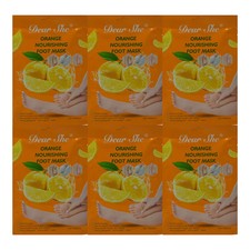 Orange Nourishing Foot Mask "Sock Type" by Dear She, 40g Pack of 6 
